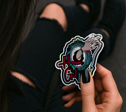 Gothic Horror Girl Sticker: Waterproof Die Cut, Glossy or Holographic - Tampa Home & Garden Store
