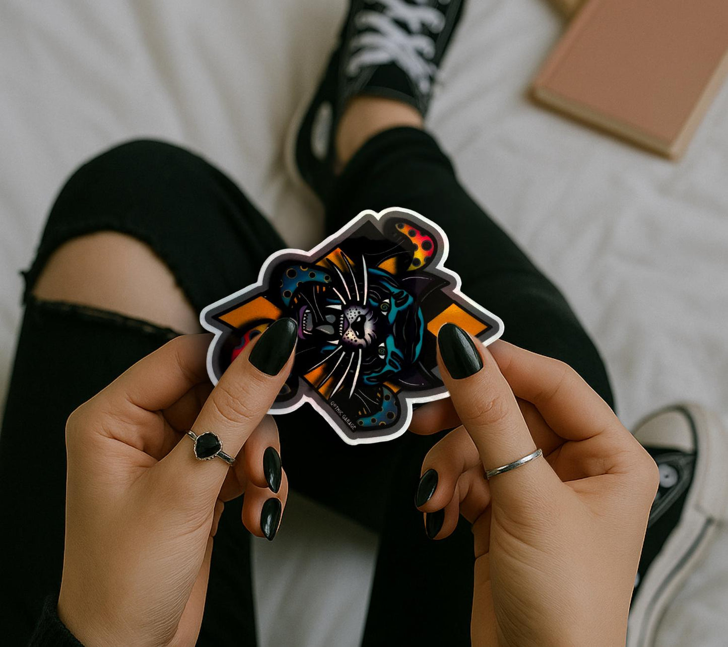 Gothic Mushroom Tiger Sticker: Waterproof Die Cut, Glossy or Holographic - Tampa Home & Garden Store