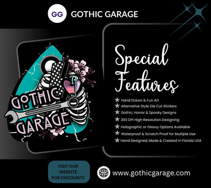 Gothic Mushroom Tiger Sticker: Waterproof Die Cut, Glossy or Holographic - Tampa Home & Garden Store