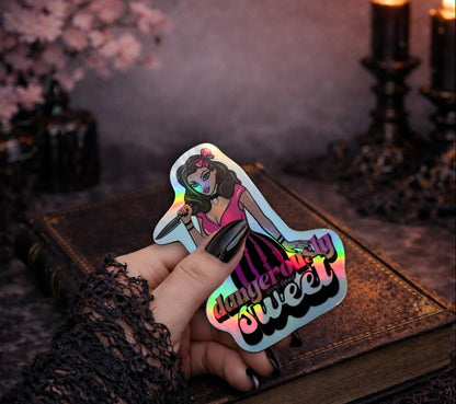 Gothic Pin-Up Girl Sticker: Dangerously Sweet, Waterproof Vinyl - Tampa Home & Garden Store
