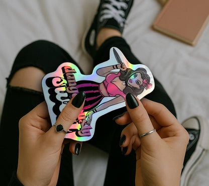 Gothic Pin-Up Girl Sticker: Dangerously Sweet, Waterproof Vinyl - Tampa Home & Garden Store