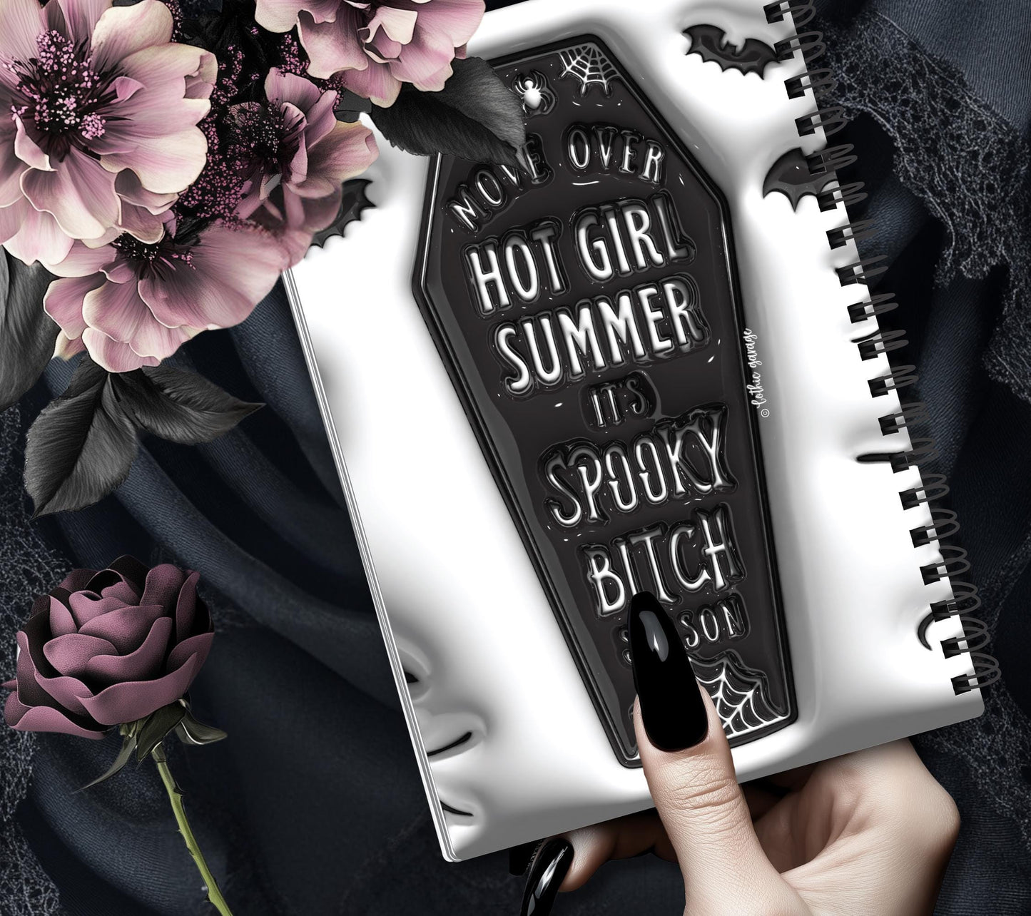 Gothic Spooky Bitch Season Reusable Sticker Book, Gothic Vibe Sticker Album, Perfect Gift to Personalize for Goth Lovers & Sticker Collector - Tampa Home & Garden Store