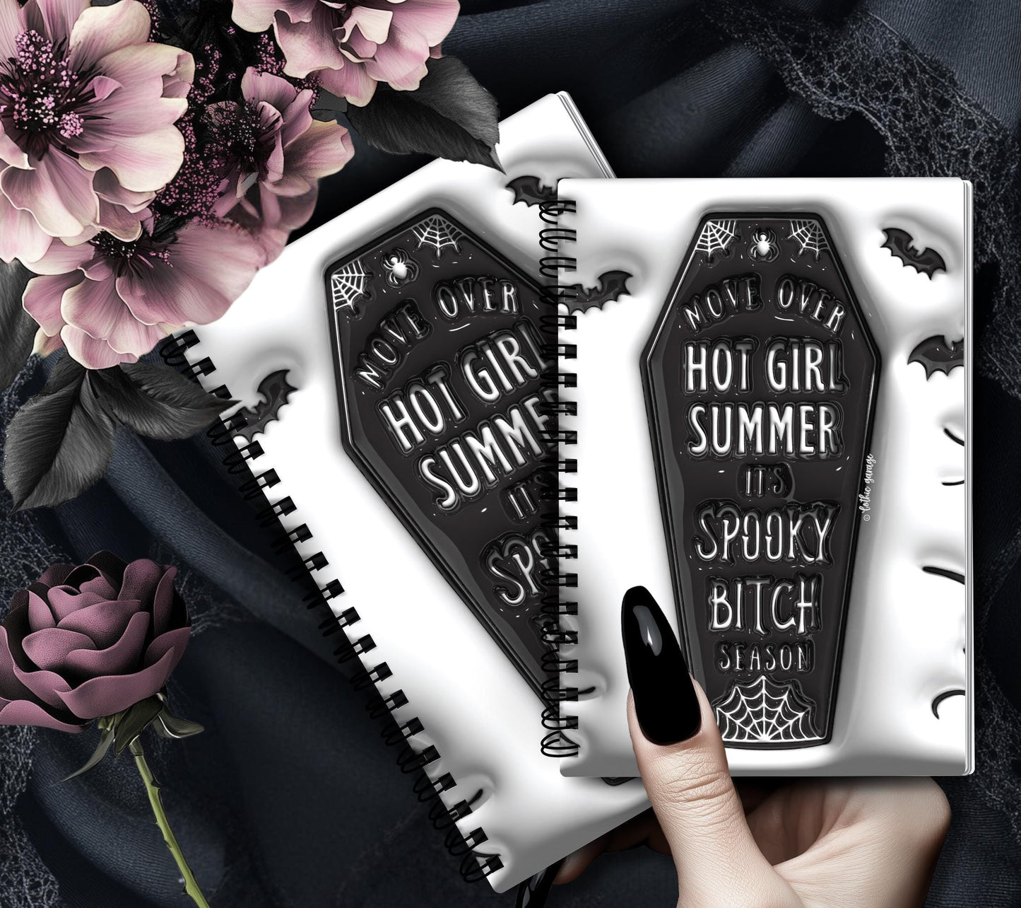 Gothic Spooky Bitch Season Reusable Sticker Book, Gothic Vibe Sticker Album, Perfect Gift to Personalize for Goth Lovers & Sticker Collector - Tampa Home & Garden Store