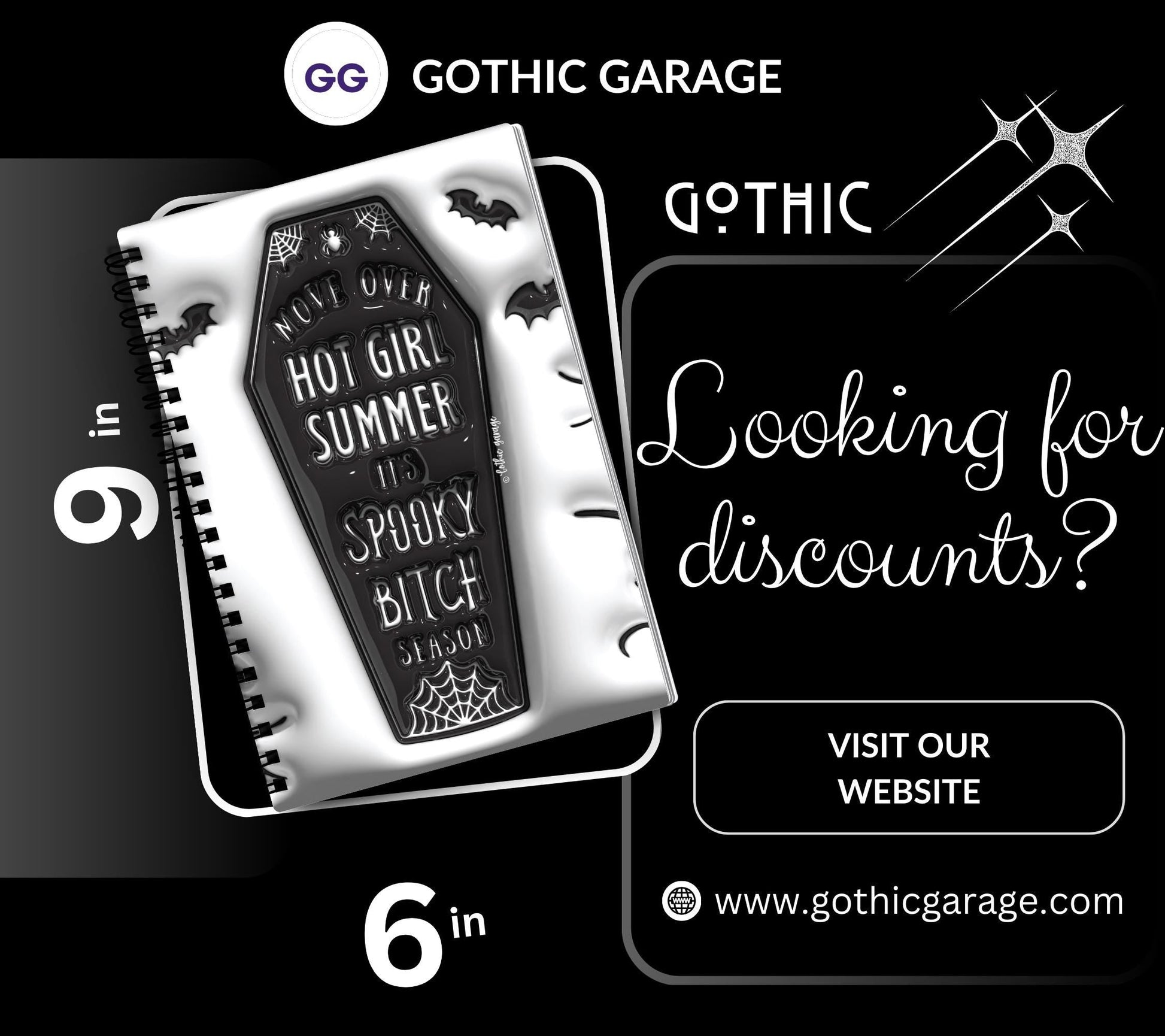 Gothic Spooky Bitch Season Reusable Sticker Book, Gothic Vibe Sticker Album, Perfect Gift to Personalize for Goth Lovers & Sticker Collector - Tampa Home & Garden Store