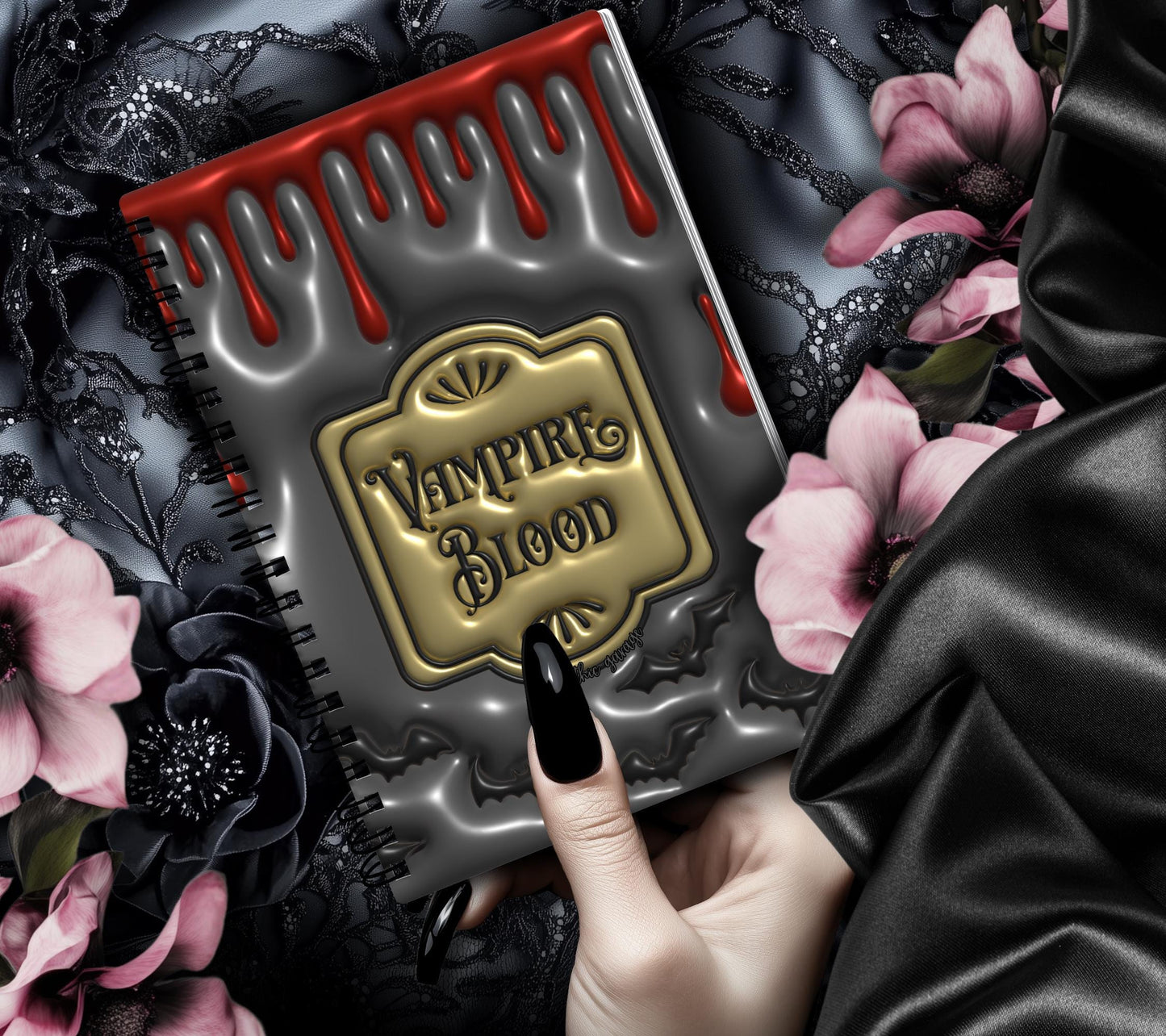 Gothic Vampire Blood Reusable Sticker Book, Gothic Vibe Sticker Album, Perfect Gift to Personalize for Goth Lovers & Sticker Collectors - Tampa Home & Garden Store