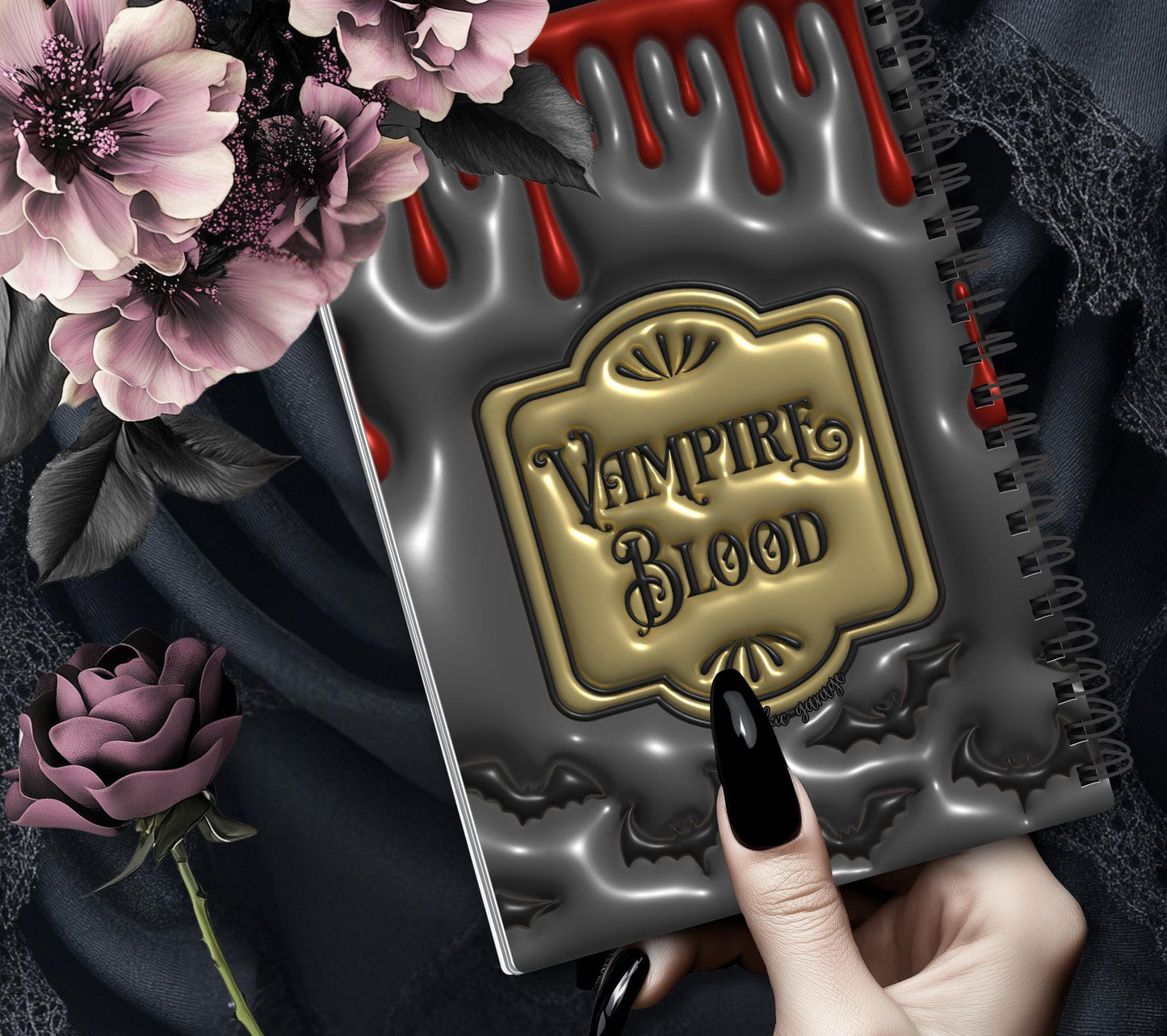 Gothic Vampire Blood Reusable Sticker Book, Gothic Vibe Sticker Album, Perfect Gift to Personalize for Goth Lovers & Sticker Collectors - Tampa Home & Garden Store
