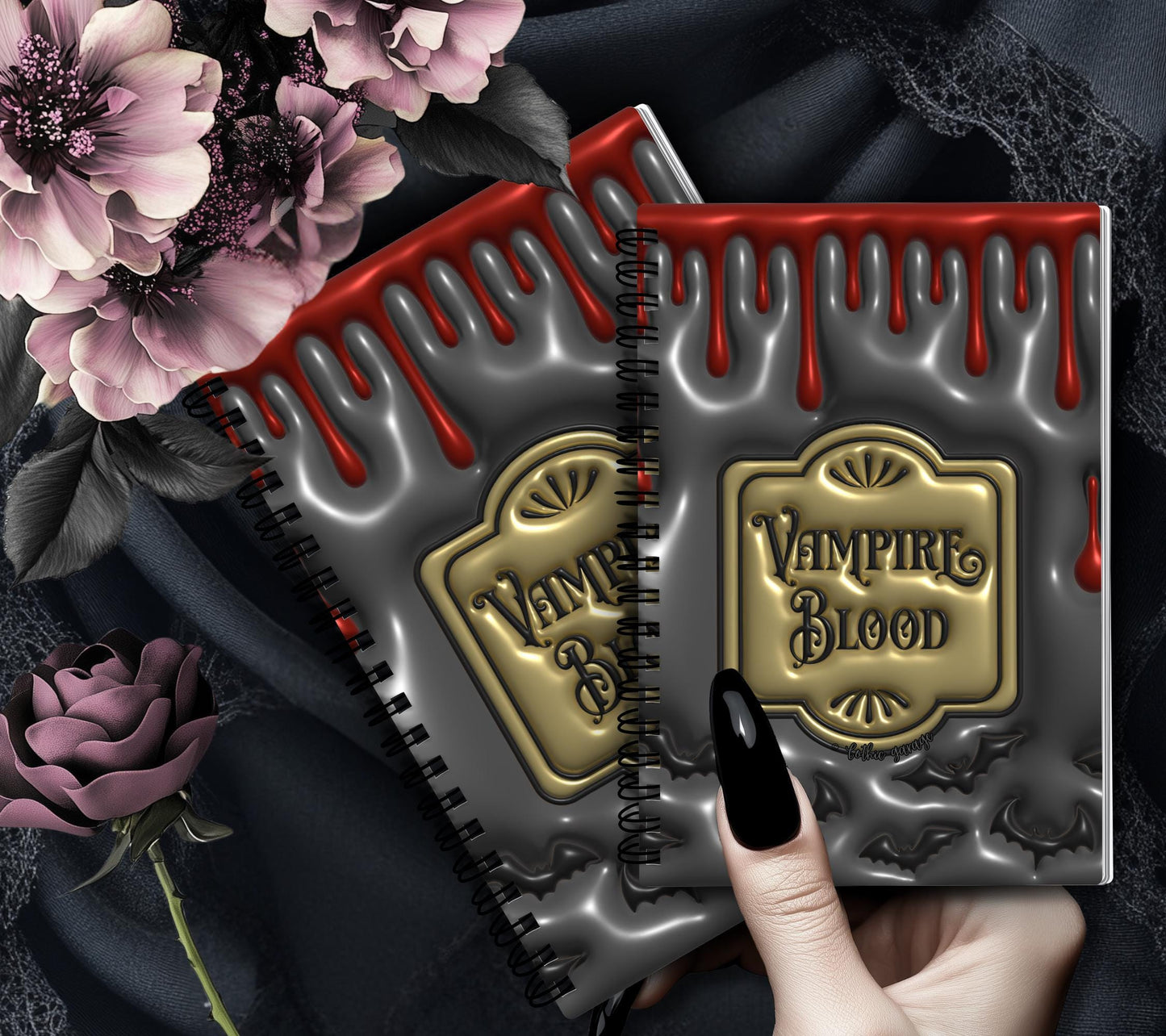 Gothic Vampire Blood Reusable Sticker Book, Gothic Vibe Sticker Album, Perfect Gift to Personalize for Goth Lovers & Sticker Collectors - Tampa Home & Garden Store