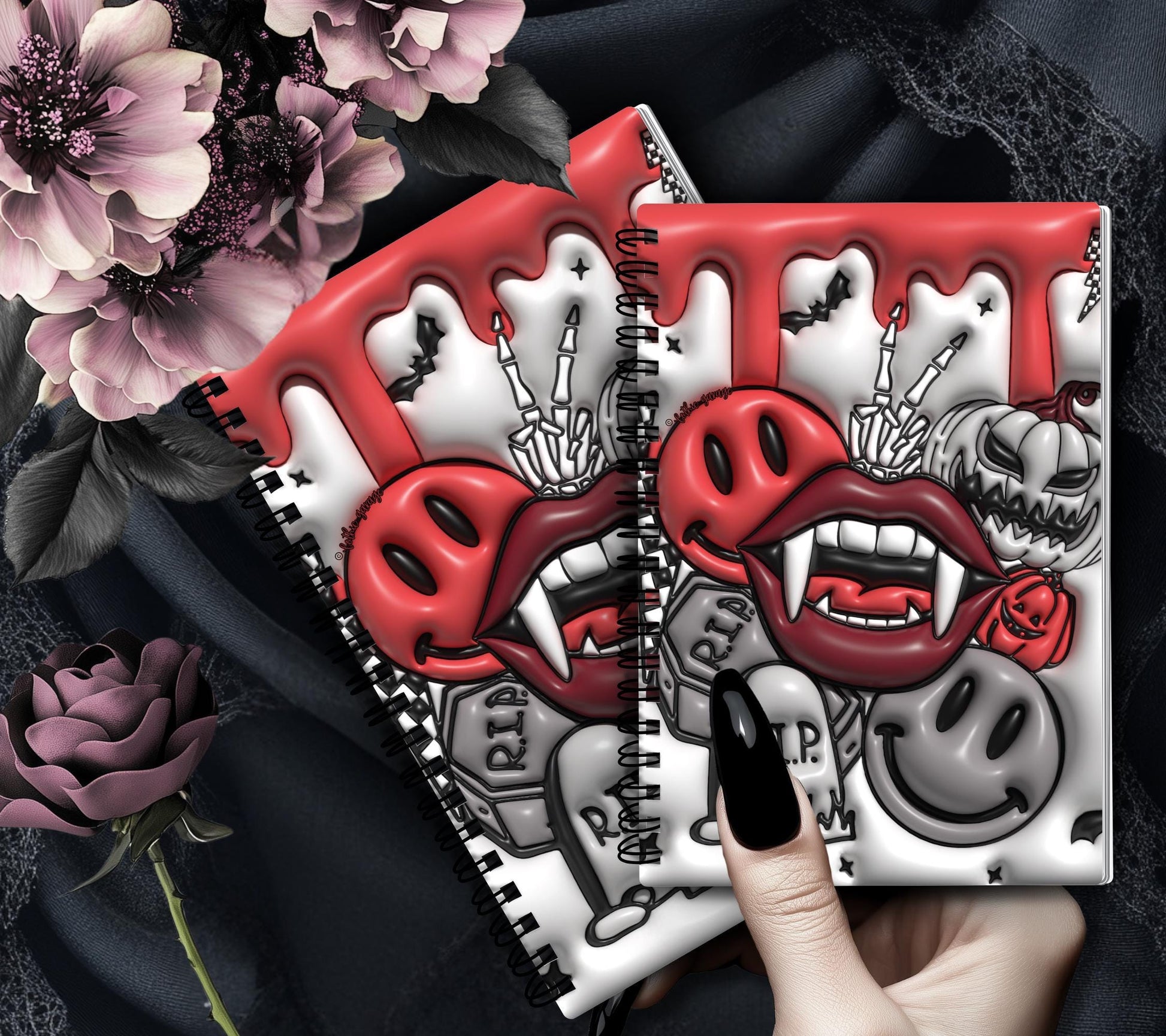 Gothic Vampire Collage Reusable Sticker Book, Gothic Vibe Sticker Album, Perfect Gift to Personalize for Goth Lovers & Sticker Collectors - Tampa Home & Garden Store