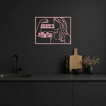 Grace is Power Woman Silhouette Metal Wall Art - KAFGP033 - Tampa Home & Garden Store