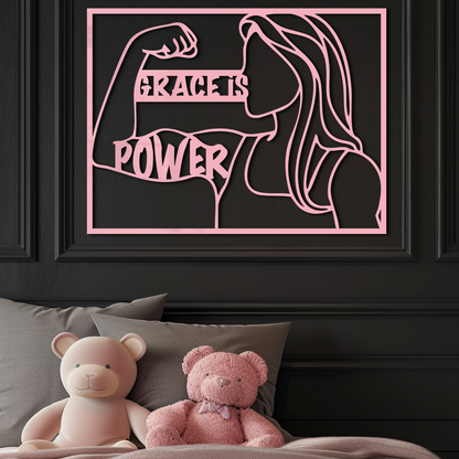 Grace is Power Woman Silhouette Metal Wall Art - KAFGP033 - Tampa Home & Garden Store