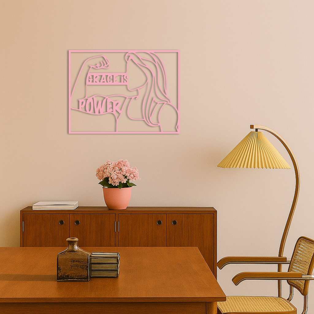 Grace is Power Woman Silhouette Metal Wall Art - KAFGP033 - Tampa Home & Garden Store