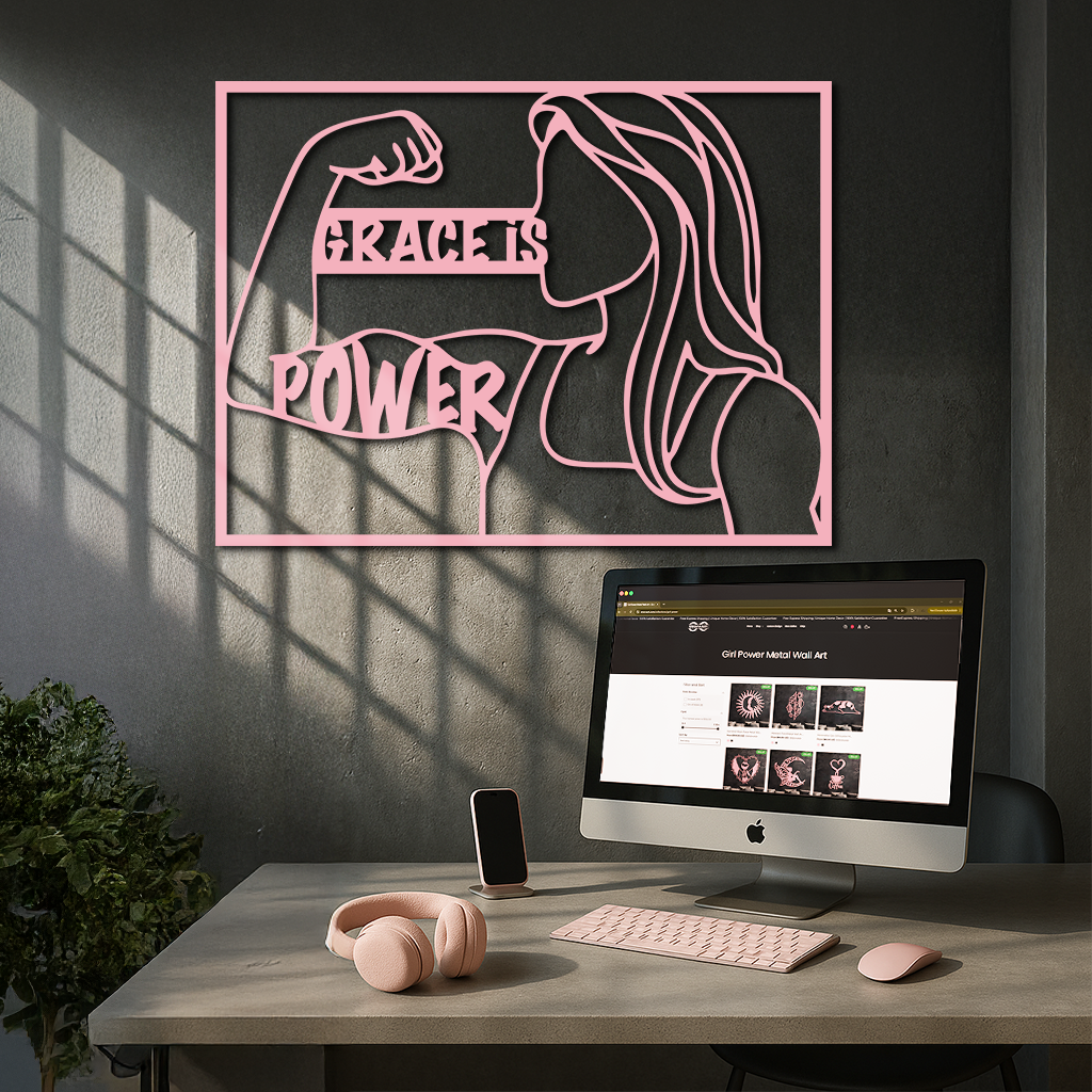 Grace is Power Woman Silhouette Metal Wall Art - KAFGP033 - Tampa Home & Garden Store