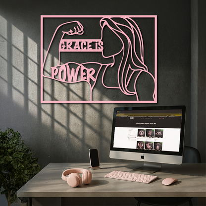 Grace is Power Woman Silhouette Metal Wall Art - KAFGP033 - Tampa Home & Garden Store