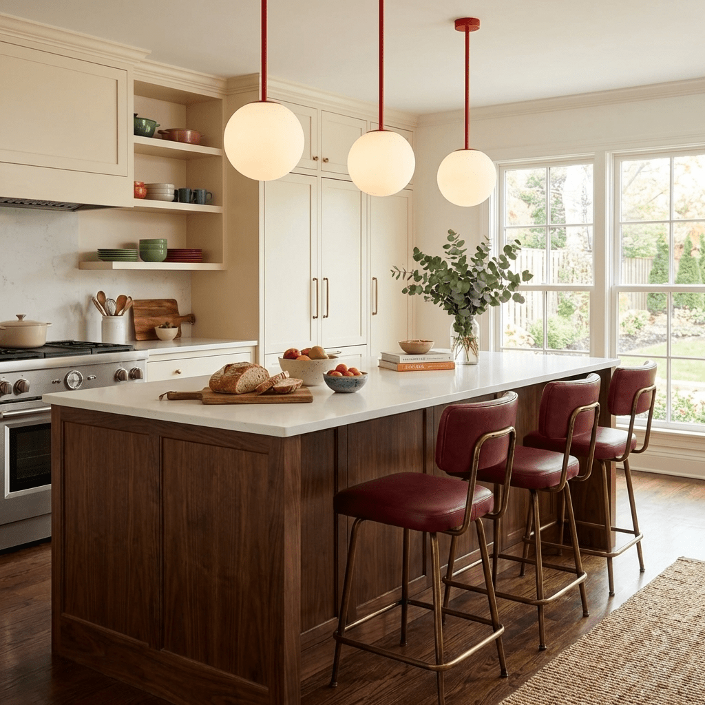 Globella 6-head pendant chandelier with glass globes, adjustable drop over kitchen island on Tampa Home & Garden Store