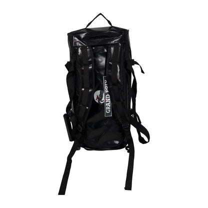 Grand Prix Duffle Backpack Travel Bag, black glossy finish with multiple straps on Tampa Home & Garden Store