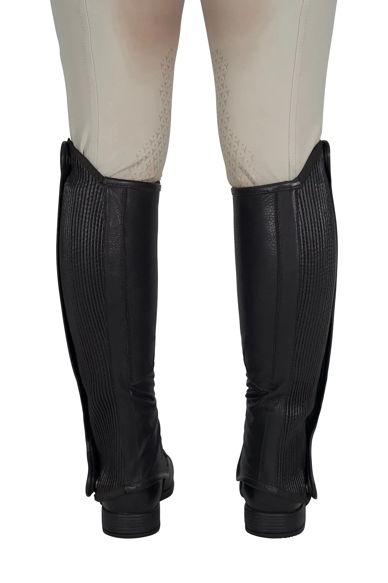 Grand Prix Elite Leather Kids Half Chaps, Black - Tampa Home & Garden Store