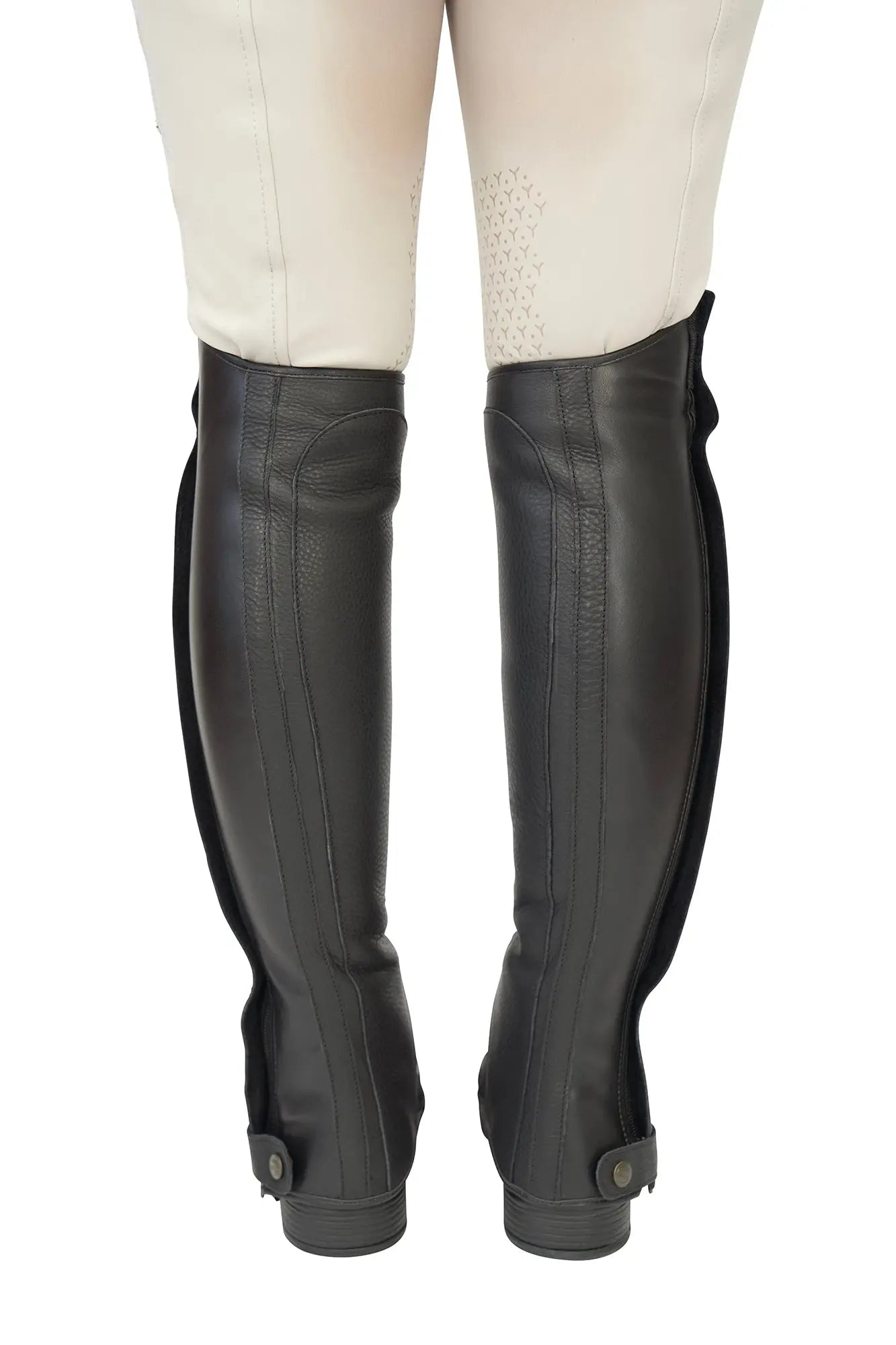 Grand Prix LC Italian Full Leather Half Chaps, Black - Tampa Home & Garden Store