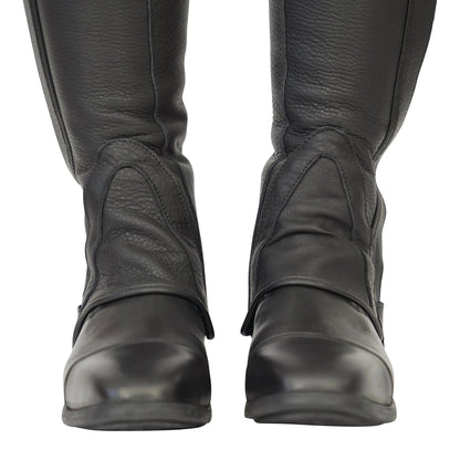 Grand Prix LC Italian Full Leather Half Chaps, Black - Tampa Home & Garden Store