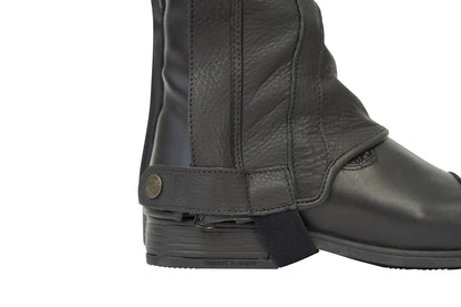 Grand Prix LC Italian Full Leather Half Chaps, Black - Tampa Home & Garden Store