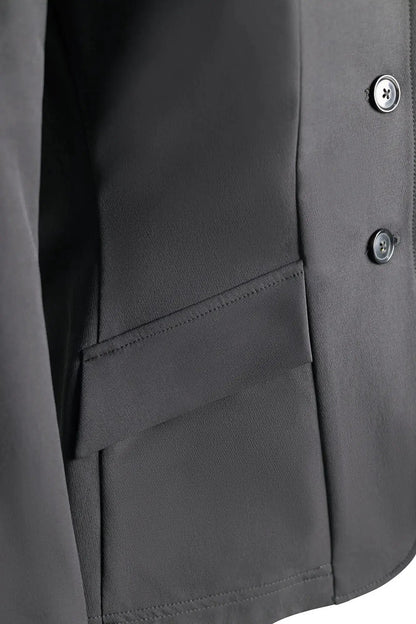 GP Ladies EQJ 3 Button Show Coat NY Tech Fabric charcoal with buttons Huntley Equestrian on Tampa Home & Garden Store