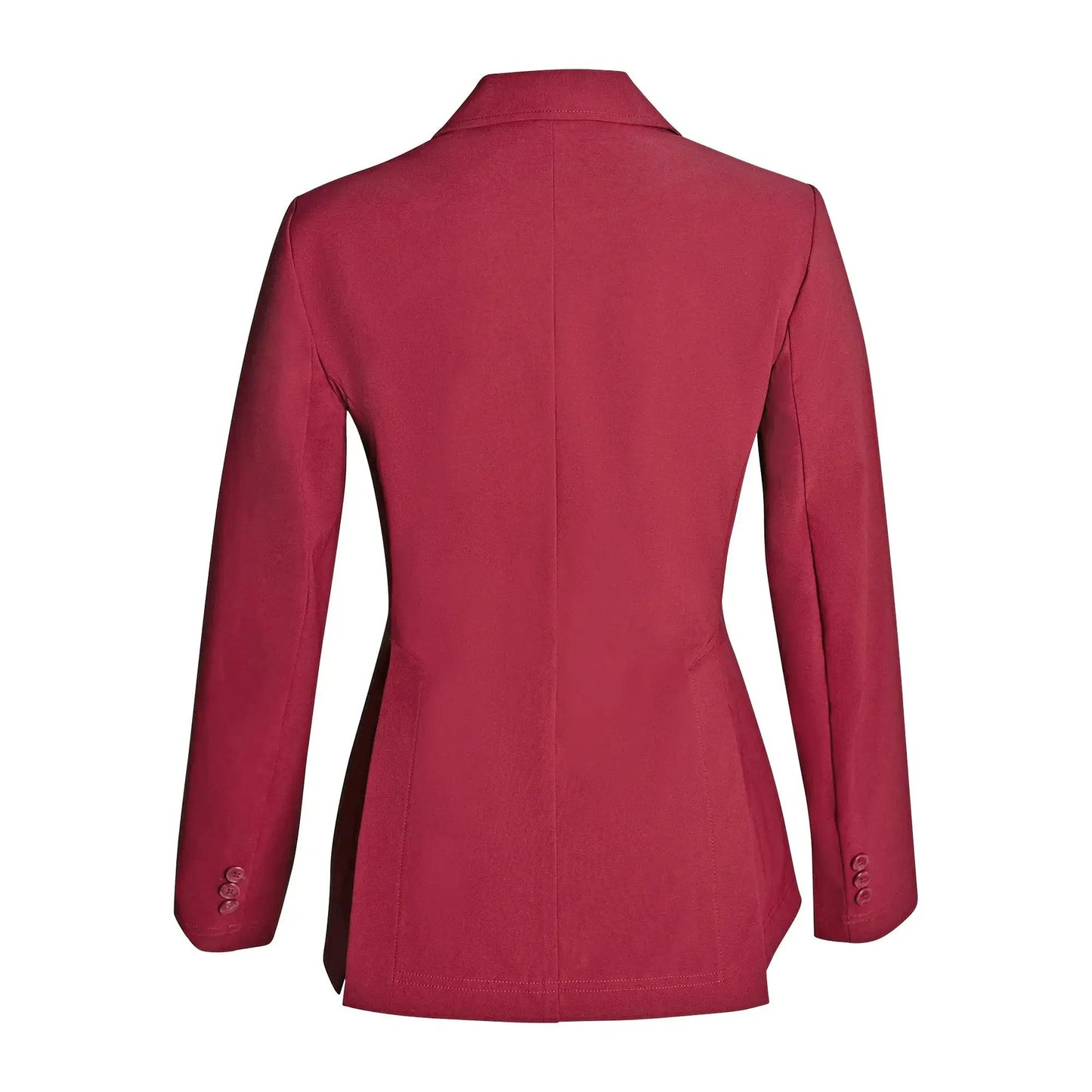 Grand Prix Ladies EQJ 3-Button Show Coat burgundy NY Tech Fabric cuff buttons Huntley Equestrian on Tampa Home & Garden Store