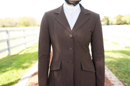 Grand Prix Ladies EQJ 3-Button Show Coat chocolate NY Tech Fabric on Tampa Home & Garden Store