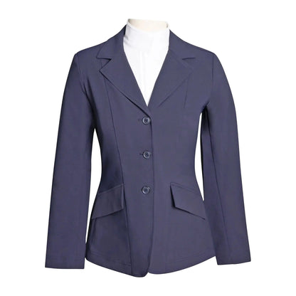 Grand Prix Ladies EQJ 3 Button Show Coat Navy NY Tech Fabric by Huntley Equestrian on Tampa Home & Garden Store