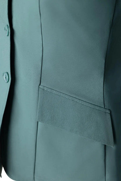 Grand Prix Ladies EQJ 3-Button Show Coat in NY Tech Fabric New Green by Huntley Equestrian on Tampa Home & Garden Store