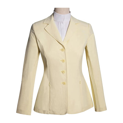 Grand Prix Quinn show jacket by Huntley Equestrian in butter with 4-button front on Tampa Home & Garden Store