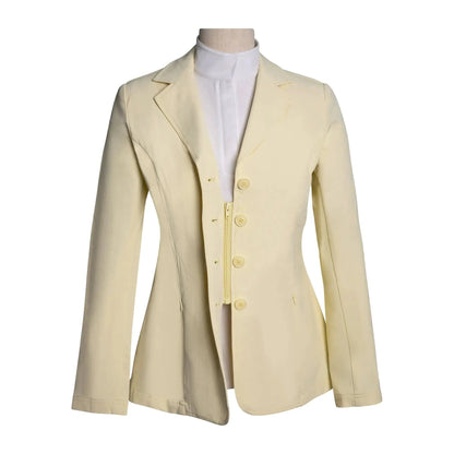Grand Prix Quinn show jacket Huntley Equestrian butter, 4-button front with hidden zipper riding apparel on Tampa Home & Garden Store