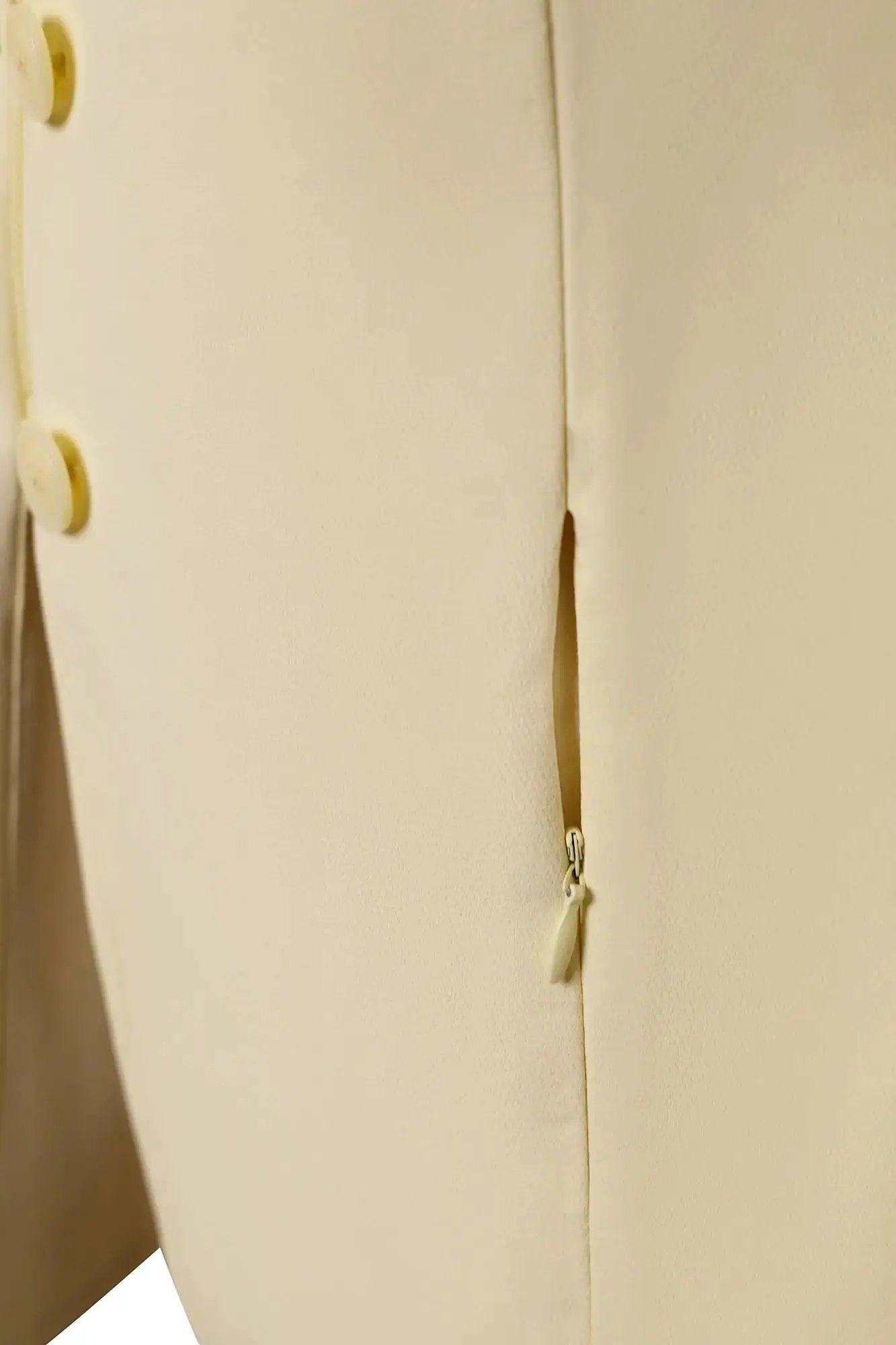 Grand Prix Quinn Show Jacket butter cream by Huntley Equestrian, 4-button front with hidden zipper on Tampa Home & Garden Store