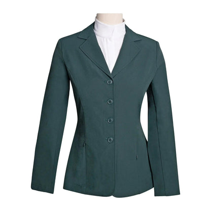 Grand Prix Quinn jacket Huntley Equestrian in new green with 4-button front and hidden zipper on Tampa Home & Garden Store