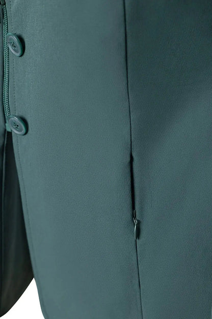 Grand Prix Quinn Show Jacket teal-green fabric with four front buttons and hidden zipper on Tampa Home & Garden Store