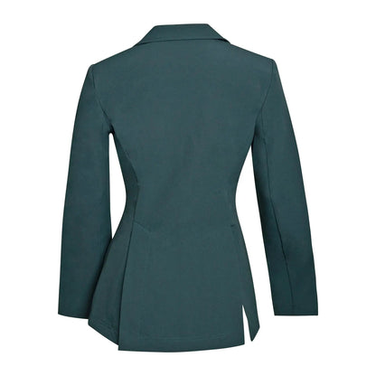 Grand Prix Quinn Show Jacket back view in new green Huntley Equestrian riding apparel on Tampa Home & Garden Store