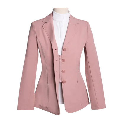 Grand Prix Quinn Show Jacket rose pink with 4-button front and hidden zipper on Tampa Home & Garden Store