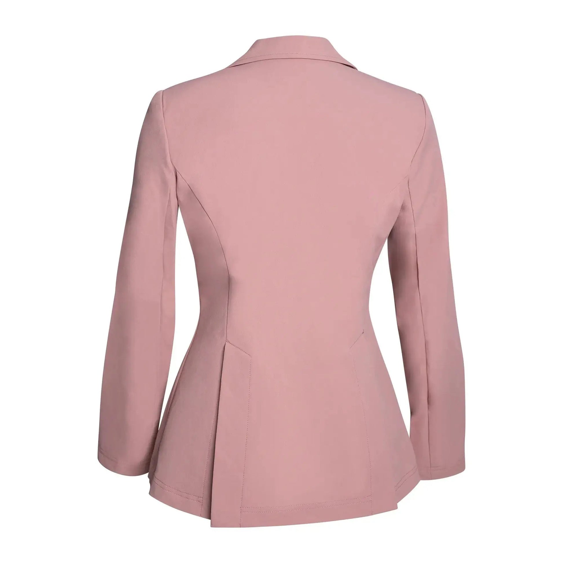 Grand Prix Quinn Show Jacket rose pink back view, riding blazer with hidden zipper closure on Tampa Home & Garden Store