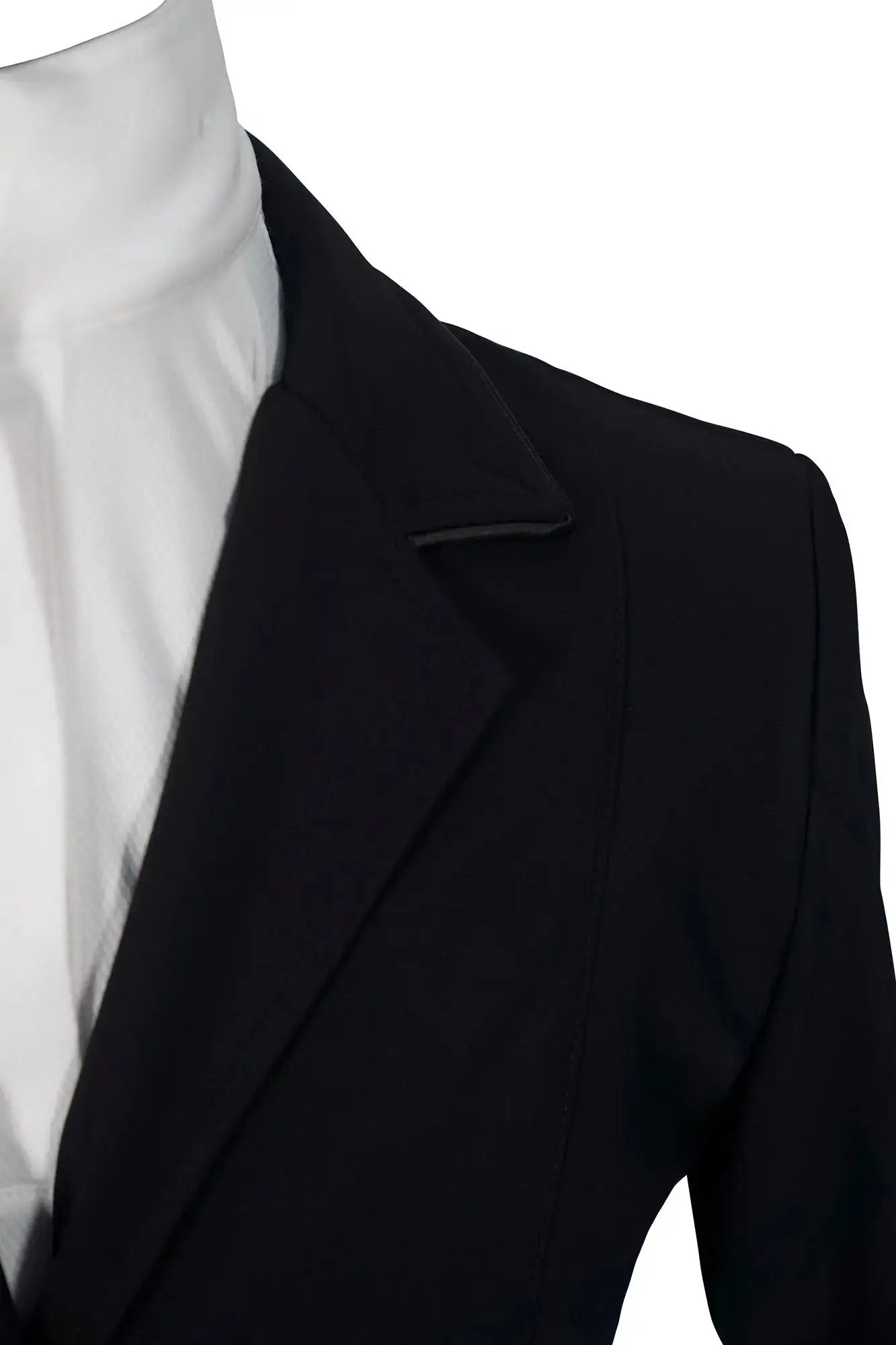Grand Prix Saltare Dolce 3-Button riding show jacket in black by Huntley Equestrian, notch lapel on Tampa Home & Garden Store