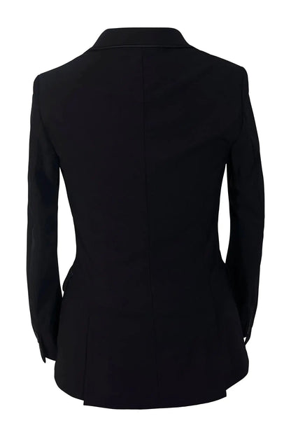 Grand Prix Saltare Dolce 3 Button Jacket black back view on mannequin Huntley Equestrian on Tampa Home & Garden Store