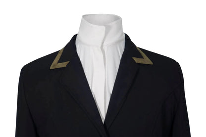 Grand Prix Saltare Premio 4-Button Riding Show Coat, black with moss-green lapel accents on Tampa Home & Garden Store