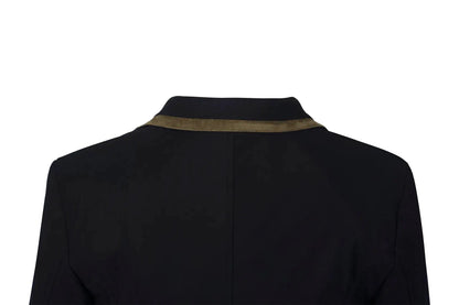 Grand Prix Saltare Premio 4 Button riding show coat black moss green collar trim on Tampa Home & Garden Store