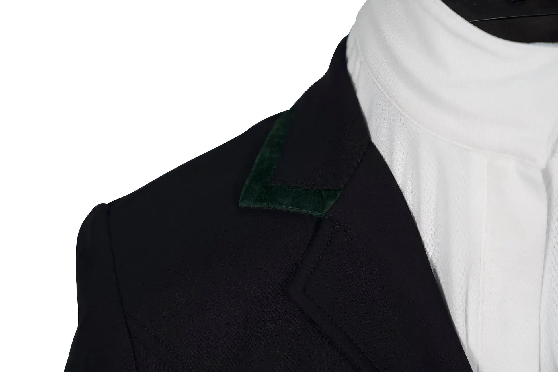 Grand Prix Saltare Premio riding show coat black dark green velvet lapel Huntley Equestrian on Tampa Home & Garden Store