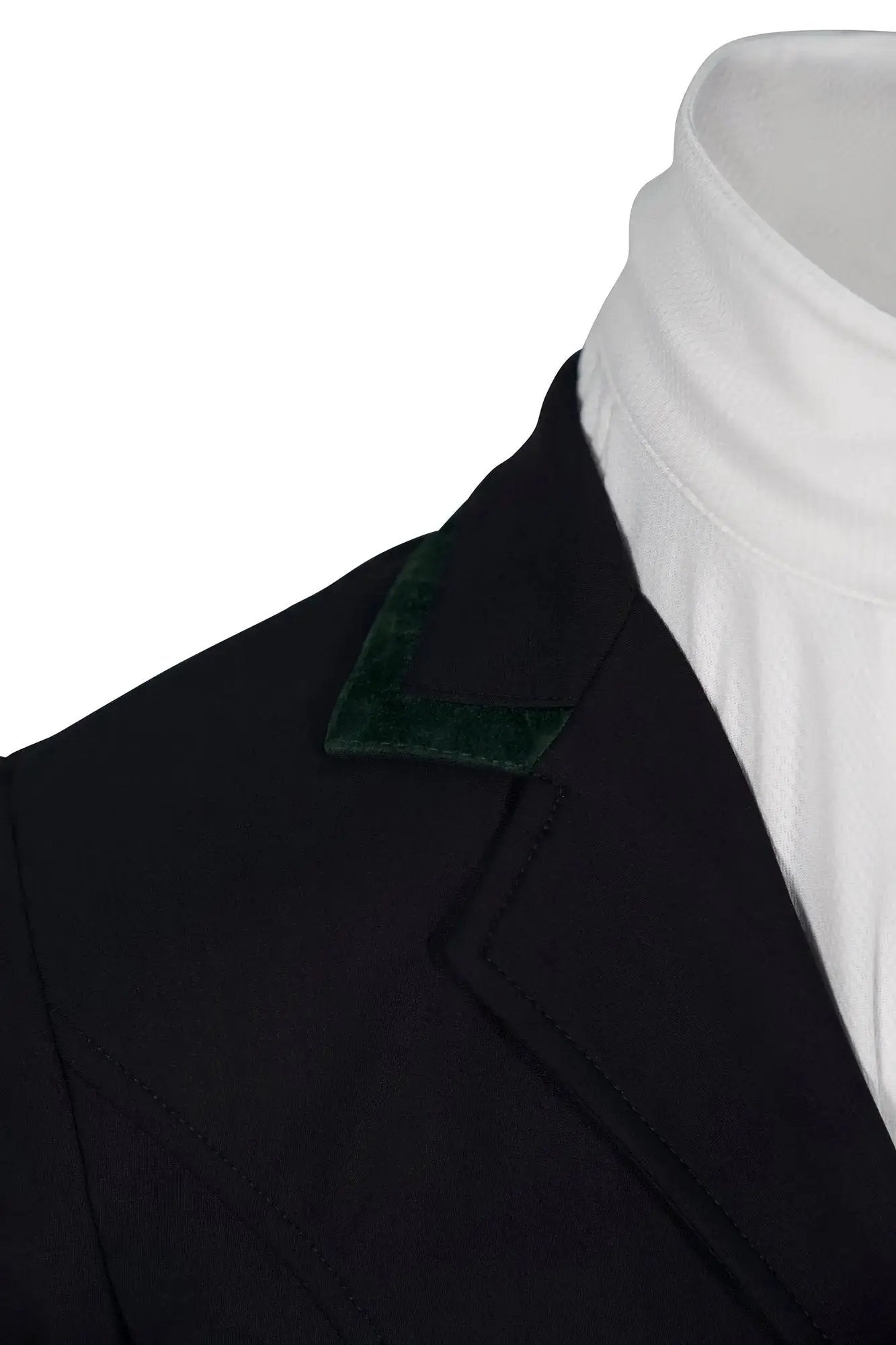 Grand Prix Saltare Premio riding show coat black with dark green velvet lapel Huntley on Tampa Home & Garden Store
