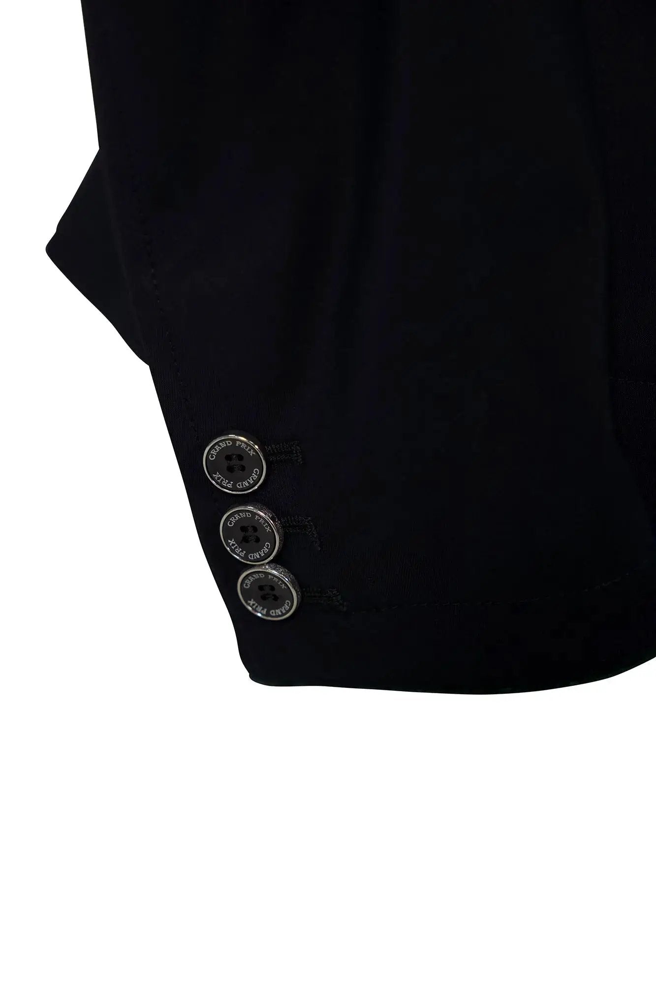 Grand Prix Saltare Premio black riding show coat cuff with four metal buttons on Tampa Home & Garden Store
