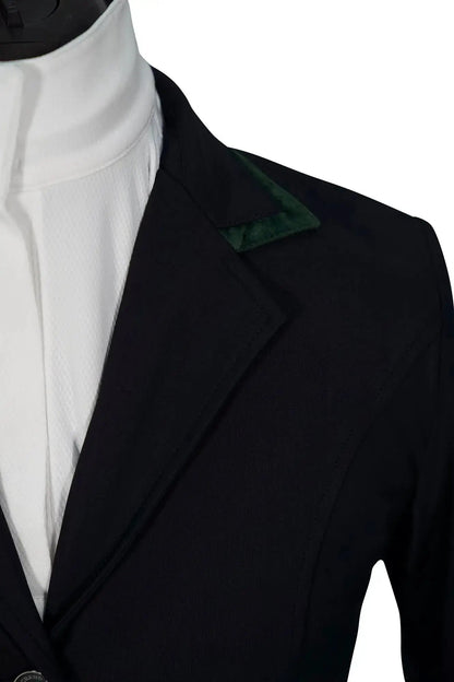 Grand Prix Saltare Premio 4-Button coat, black with dark green velvet lapel Huntley on Tampa Home & Garden Store