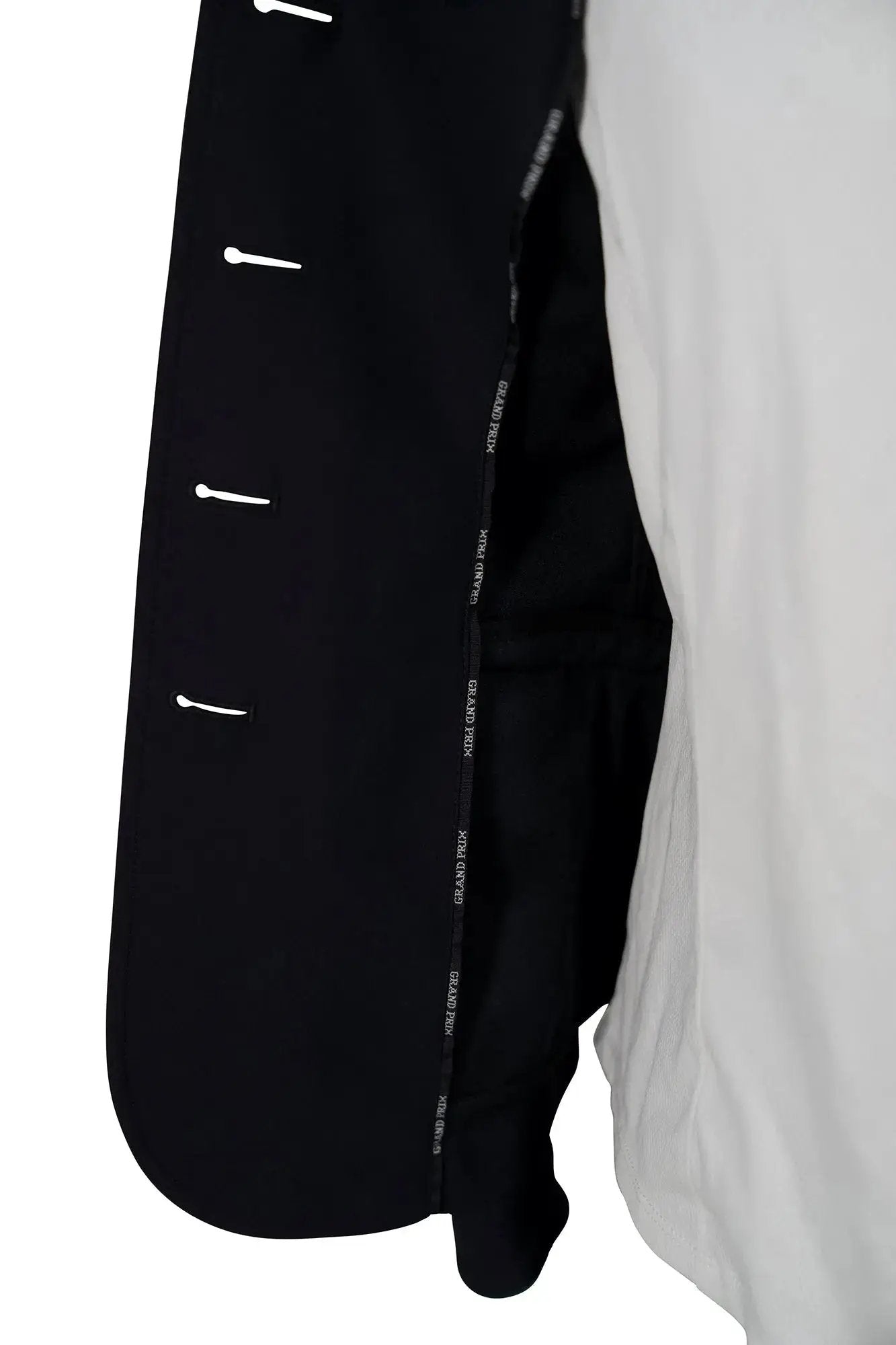Grand Prix Saltare Premio riding show coat 4-button, black with dark green trim, Huntley Equestrian on Tampa Home & Garden Store