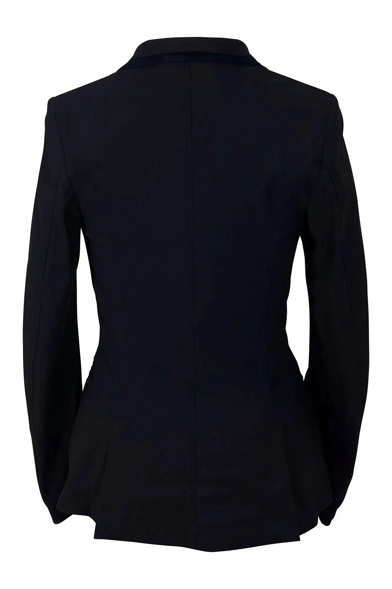 Grand Prix Saltare Premio 4-button riding show coat navy Huntley Equestrian back view on Tampa Home & Garden Store