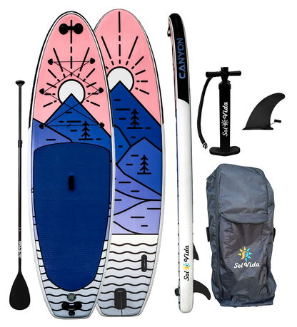 GrandSol Canyon Pack: 11' 4'' Inflatable Paddle Board + Paddle, Pump, Detachable Fin, & Carrying Case - Tampa Home & Garden Store