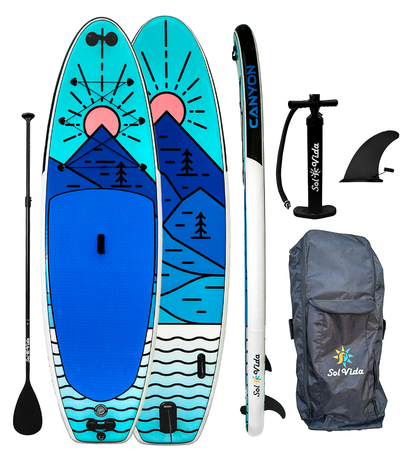 GrandSol Canyon Pack: 11' 4'' Inflatable Paddle Board + Paddle, Pump, Detachable Fin, & Carrying Case - Tampa Home & Garden Store
