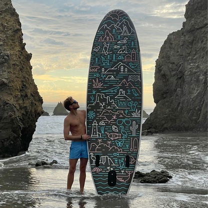 GrandSol Oasis Pack: 11' 4'' Inflatable Paddle Board + Paddle, Pump, Detachable Fin, & Carrying Case - Tampa Home & Garden Store