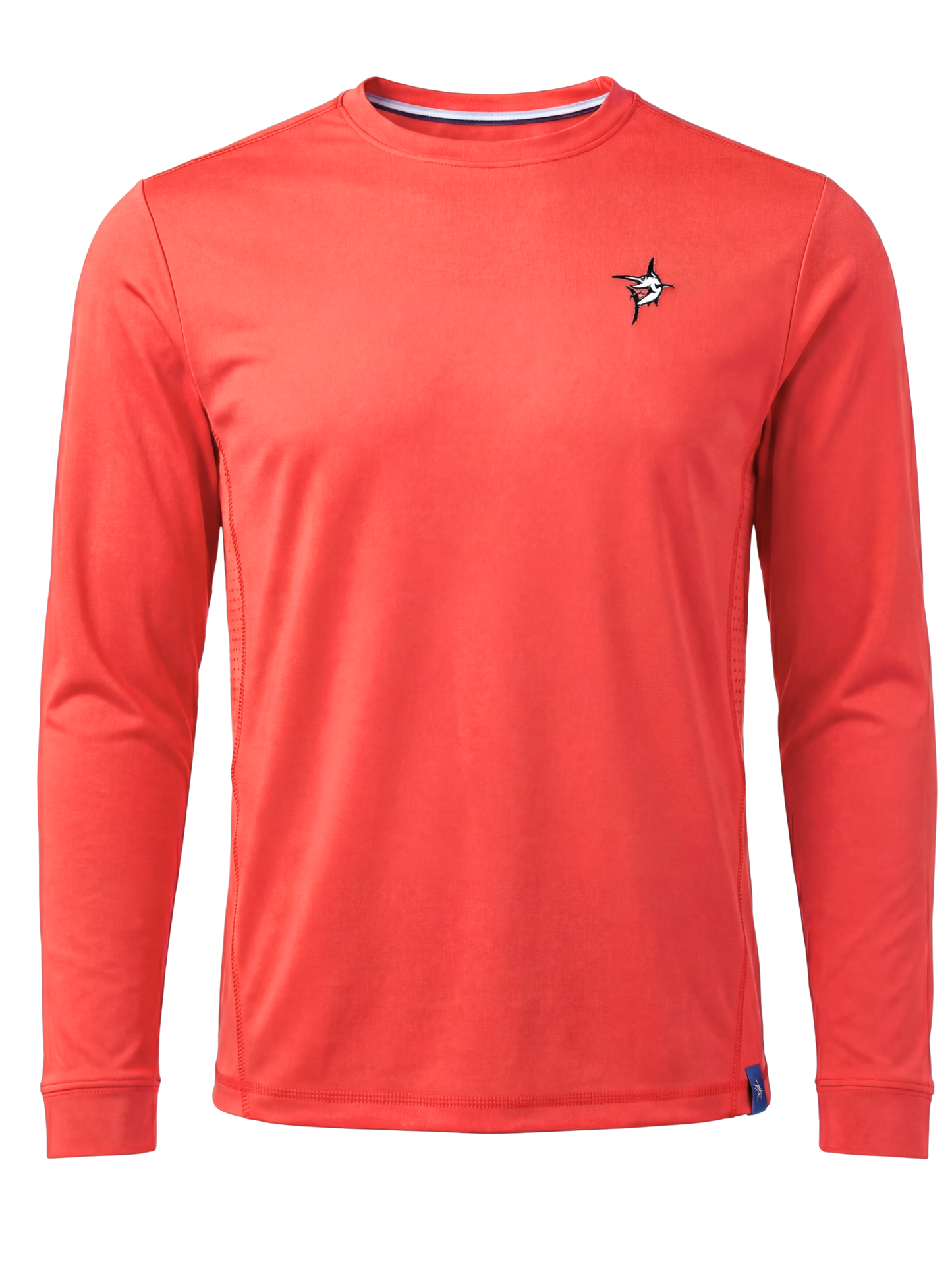 Grander Performance Tee long sleeve coral shirt with small left chest logo White Water Life on Tampa Home & Garden Store